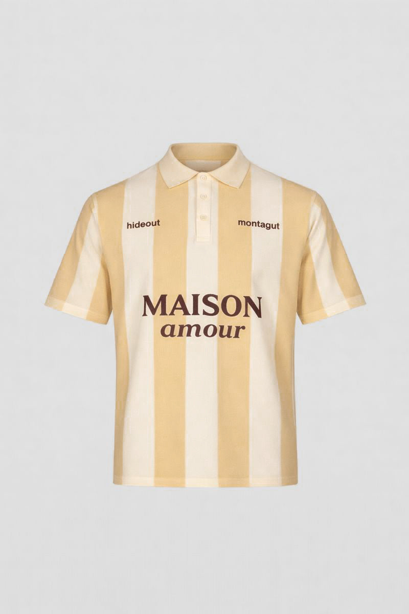 hideout x Maison Montagut Chicago Fil Lumière® Soccer Polo white-cream