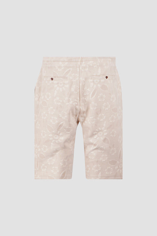 Flower Pattern Textured Knit Shorts
