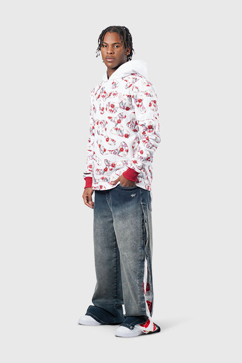 The Hideout Clothing - Opium Stone Wash Open Crochet Denim Jeans
