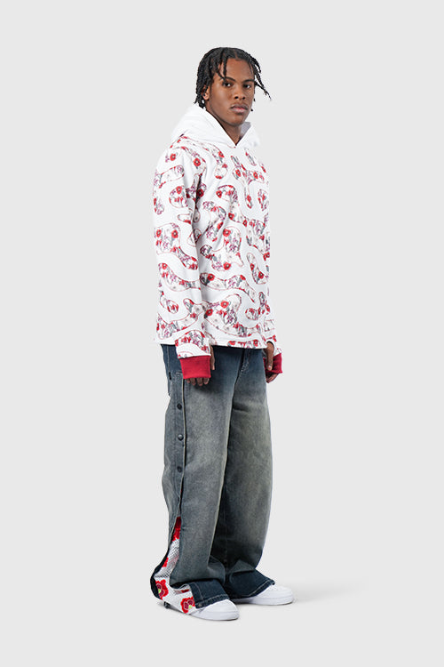 The Hideout Clothing - Opium Stone Wash Open Crochet Denim Jeans