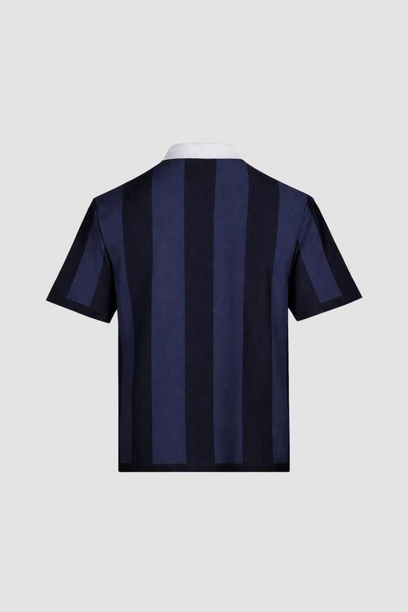 hideout x Maison Montagut Chicago Fil Lumière® Soccer Polo navy-black
